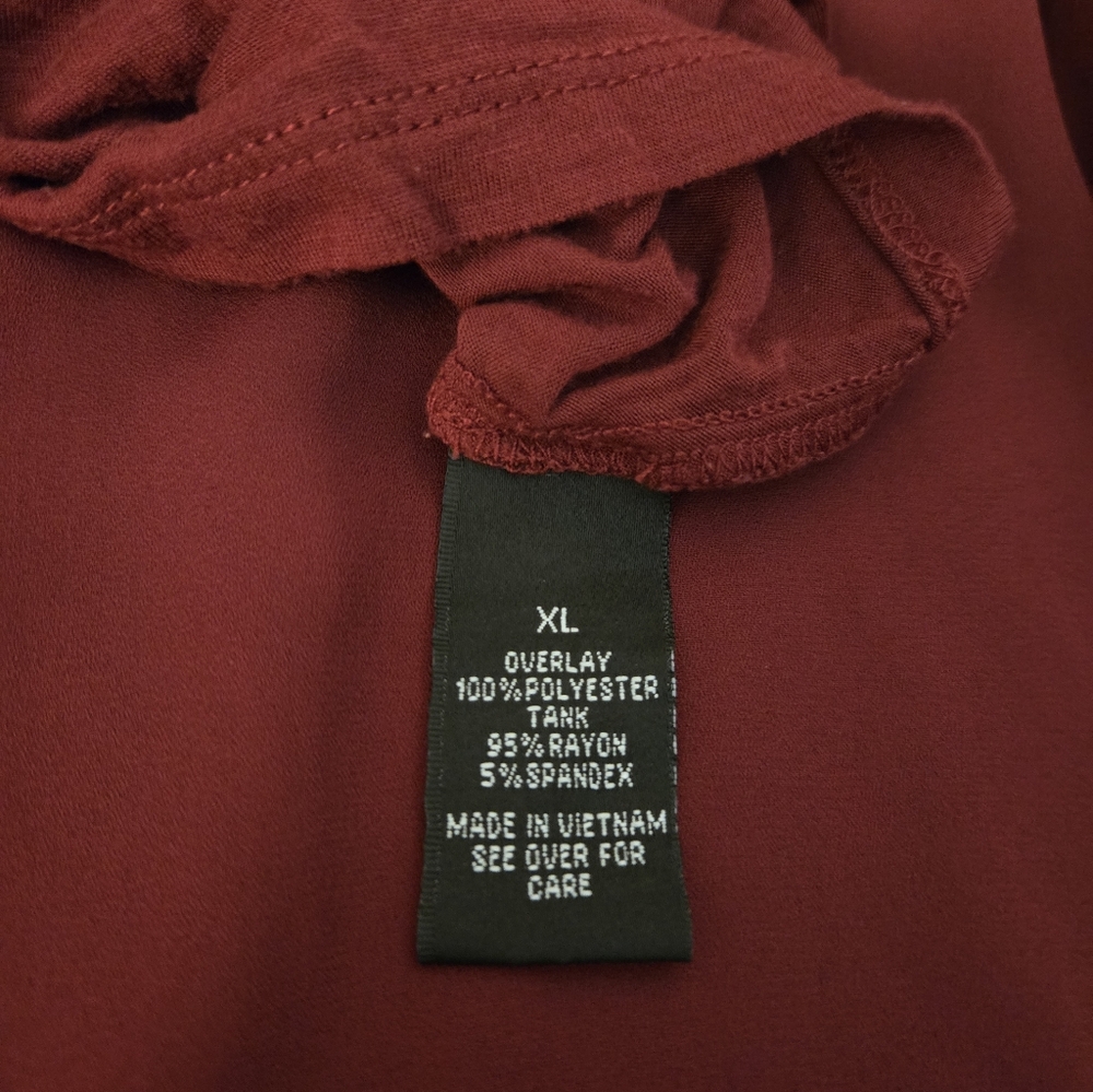 Elegant Burgundy Women's Top - Picture 11 of 12